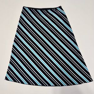 Vintage Y2K cutie Wrapper slip on midi skirt with stripes and elastic waistband